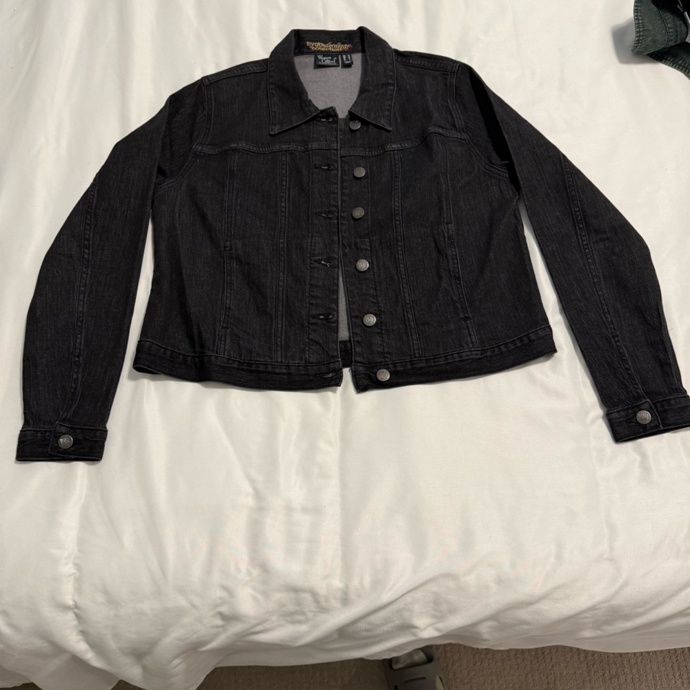 Women with Control Black Denim Jacket, Sz M